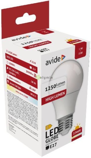 Avide LED Globe A60 11W E27 EW 2700K