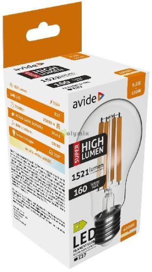 Avide LED Filament Globe 9.5W E27 A60 NW 4000K Super High Lumen