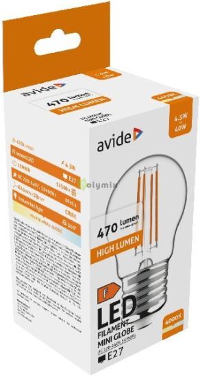 Avide LED Filament Mini Globe 4.5W E27 NW 4000K