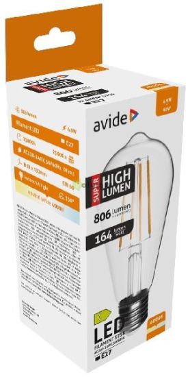 Avide LED Filament ST58 4.9W E27 NW 4000K Super High Lumen