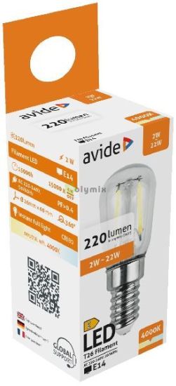 Avide LED Filament T26 2W E14 NW 4000K