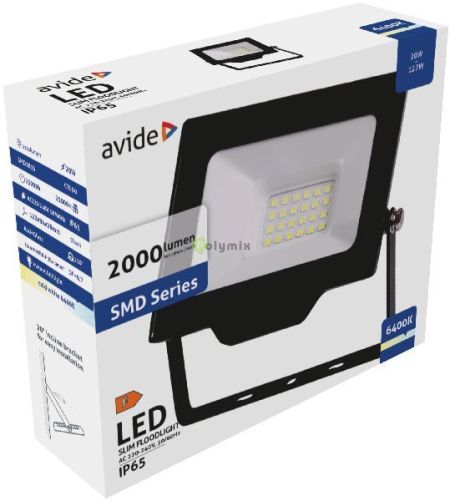 Avide LED Reflektor Slim SMD 20W CW 6400K