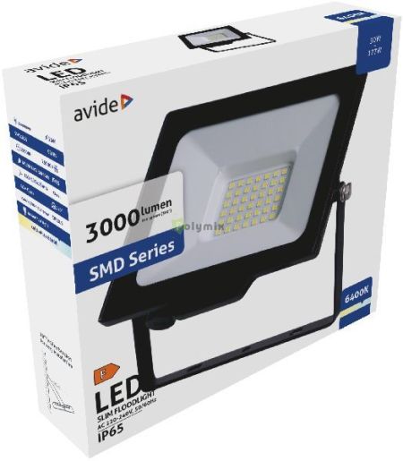 Avide LED Reflektor Slim SMD 30W CW 6400K