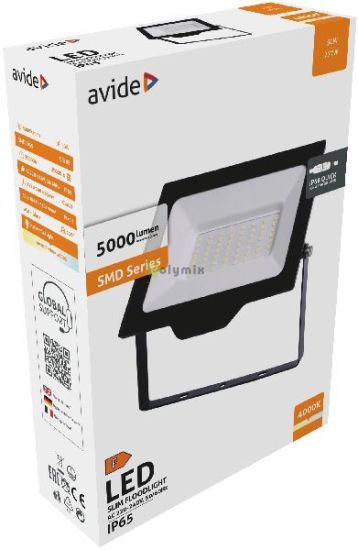 Avide LED Reflektor Slim SMD 50W NW 4000K Gyorscsat.