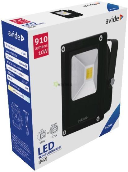 Avide LED Reflektor Slim 10W CW 6400K