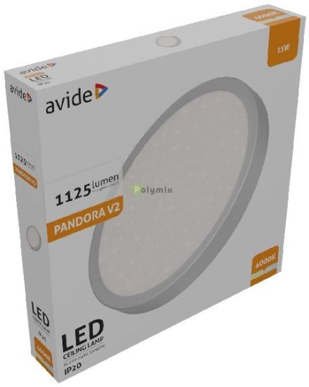 Avide LED Mennyezeti Lmpa Pandora V2 Csillagos Ezst 15W 280*40mm NW 4000K