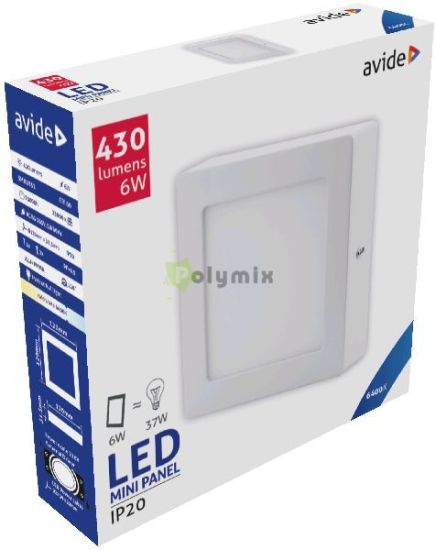 Avide LED Falra Szerelhet Ngyzetes Mennyezeti Lmpa ALU 6W CW 6400K