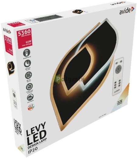 Avide Design Mennyezeti Lmpa Levy 65W(32.5+32.5) RF Tvirnytval