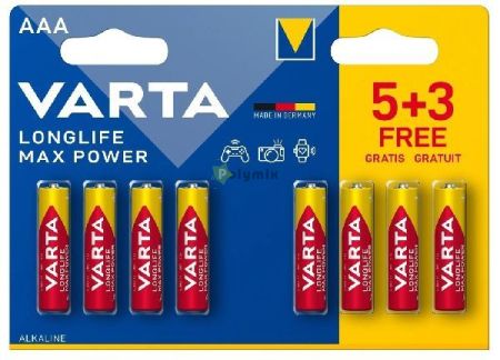 Varta LR03 Longlife Max Power mikroceruza 5+3 tarts elem