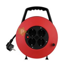  GAO-DWI Kbelbox manyag 10m 4 dugalj, termokapcsolval, 3x1,5mm2 fekete/piros