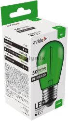  Avide Dekor LED Filament fnyforrs 1W E27 Zld