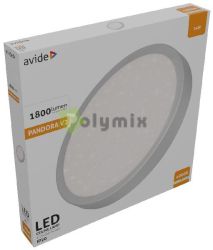  Avide LED Mennyezeti Lmpa Pandora V2 Csillagos Ezst 24W 380*50mm NW 4000K