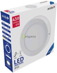  Avide LED Falra Szerelhet Kerek Mennyezeti Lmpa ALU 6W CW 6400K