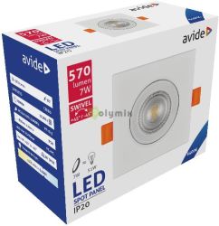  Avide LED Bepthet Spot 38 Ngyzetes 7W CW 6400K