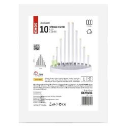  EMOS LED gyertyatart, fehr, 24,5 cm, 3x AA, beltri, meleg fehr, idzt