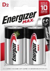  Energizer Max Alkli Glit Elem D B2