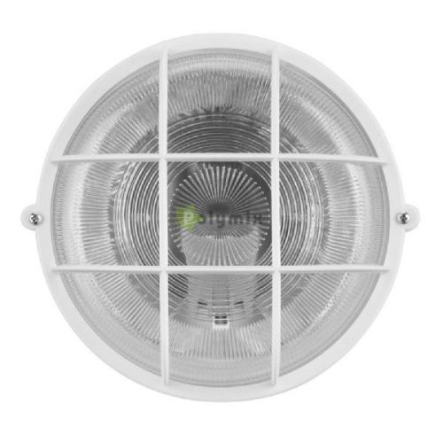  Hajólámpa, kerek, műanyagráccsal 100W, fehér