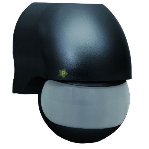 Mozgásérzékelő 180°, 12m, időzíthető, 1000W, fekete, IP44