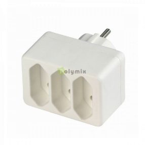 Földeletlen 3-as elosztó , 2,5A, 250V, fehér