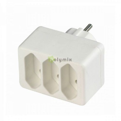 Földeletlen 3-as elosztó , 2,5A, 250V, fehér
