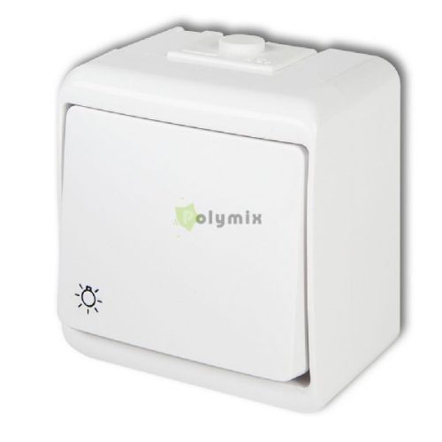 Aquastar nyomókapcsoló lámpa jellel, IP54, fehér