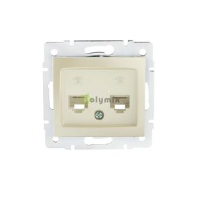 DOMO dupla telefon csatl.aljzat gyöngyház