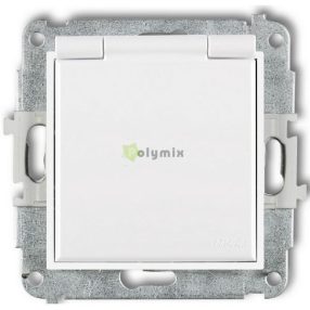 MINI egyes dugalj csapfedeles fehér IP44