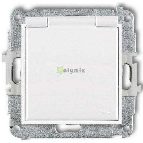 MINI egyes dugalj csapfedeles fehér IP44