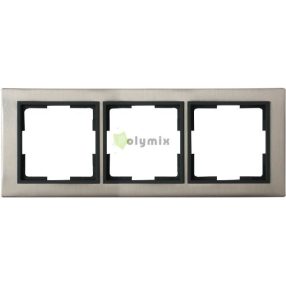   TEC LINE (MODUL szerelvényekhez) 3-as keret függőleges és vízszintes szereléshez, szálcsiszolt nemesacél