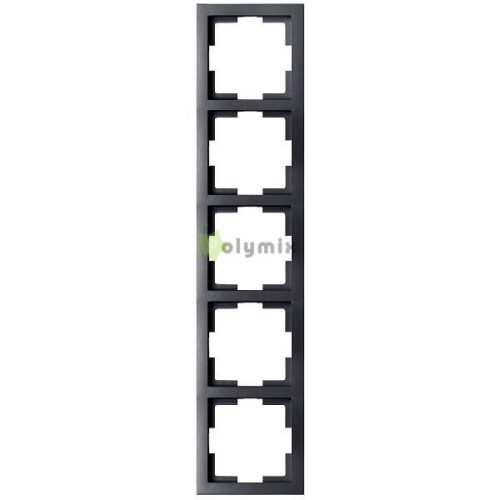 SLIM LINE (MODUL szerelvényekhez) 5-ös keret függőleges és vízszintes szereléshez, fekete