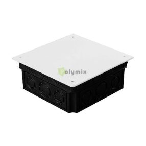   Perforált kötődoboz tetővel hőálló 650°C, fekete, 150x150x50mm