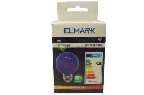 3W-E27 LED kisgömb izzó kék