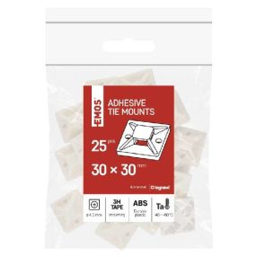   Emos Öntapadó kábelkötegelő talp 30x30 fehér 25 db/csomag