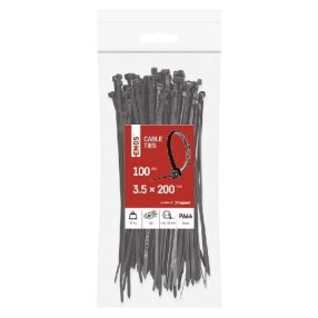 Emos kábelkötegelő 200x3,5 fekete 100 db/csomag
