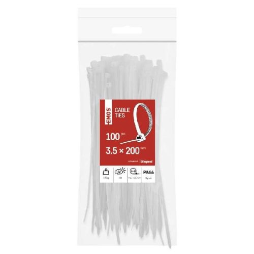 Emos kábelkötegelő 200x3,5 fehér 100 db/csomag