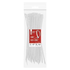 Emos kábelkötegelő 250x4,8 fehér 100 db/csomag
