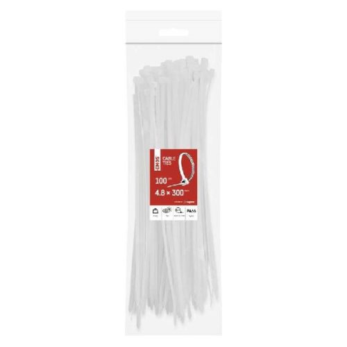 Emos kábelkötegelő 300x4,8 fehér  100 db/csomag