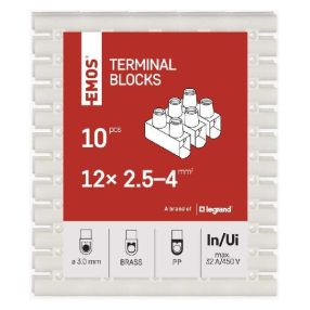 Emos  Sorkapocs 2,5–4mm2, fehér 10db / csomag