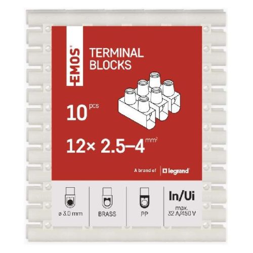 Emos  Sorkapocs 2,5–4mm2, fehér 10db / csomag