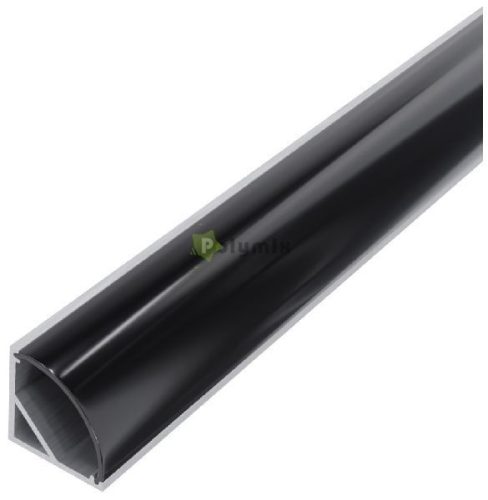 Alu Profil "V" 15.8x15.8mm Sarok Fekete búrával 1m