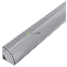  Alu Profil "V" 15.8x15.8mm Sarok Áttetsző búrával 1m