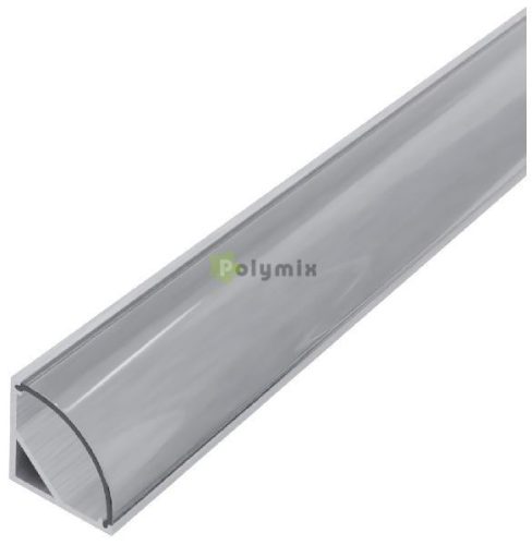 Alu Profil "V" 15.8x15.8mm Sarok Áttetsző búrával 1m