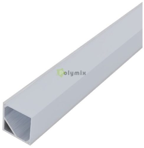 Alu Profil "V" 15.8x15.8mm Sarok Szögletes Opál búrával 1m