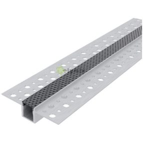   Alu Profil "U" 52.5x13.3mm Gipszkartonba Süllyeszthető Fekete méhsejt búrával 1m