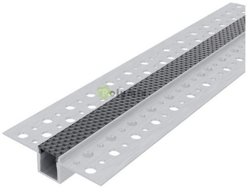Alu Profil "U" 52.5x13.3mm Gipszkartonba Süllyeszthető Fekete méhsejt búrával 1m