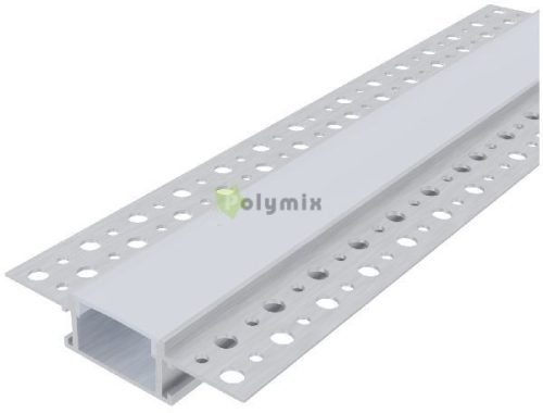 Alu Profil "U" 61x14mm Gipszkartonba Süllyeszhető Opál búrával 1m