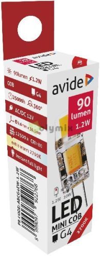 LED 1.2W G4 COB EW 2700K
