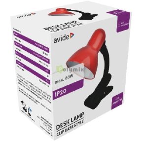 Basic Asztali Lámpa Csíptethető Piros Max 60W