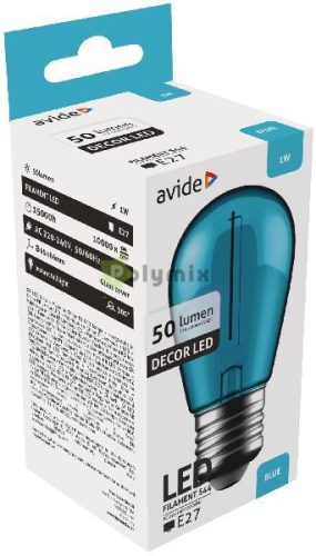 Dekor LED fényforrás G45 1W E27 Kék