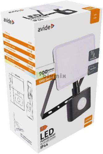 LED Reflektor Slim SMD Keret nélküli 10W NW 4000K Mozgásérzékelős PIR